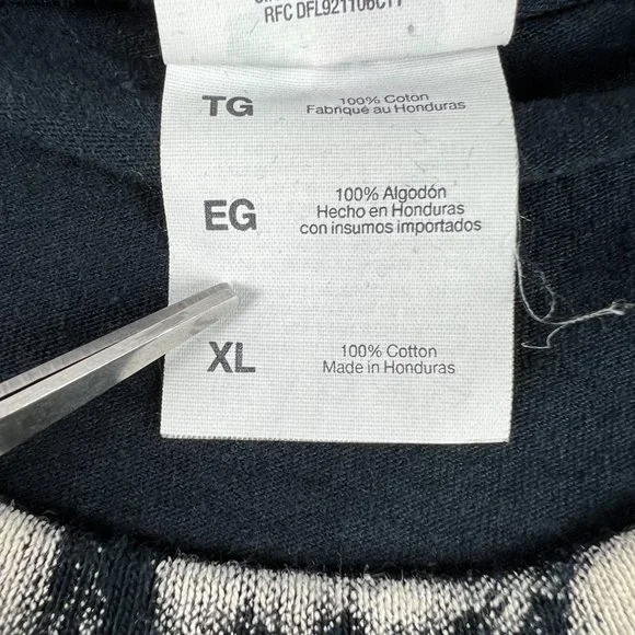 Y2K Native Indigenous Ghost Extra Large Black White Mega Print Short Sleeve Tee - Picture 6 of 12